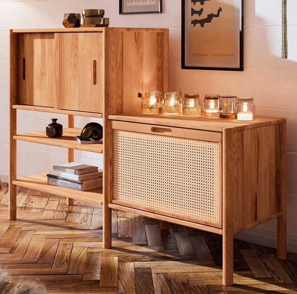 Regal Wellsford 39 Kernbuche massiv geölt - Abmessungen: 106 x 148 x 46 cm (H x B x T)