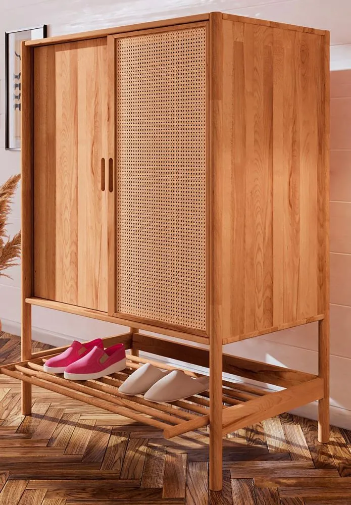 Vorzimmerschrank Wellsford 42 Kernbuche massiv geölt - Abmessungen: 150 x 108 x 46 cm (H x B x T)