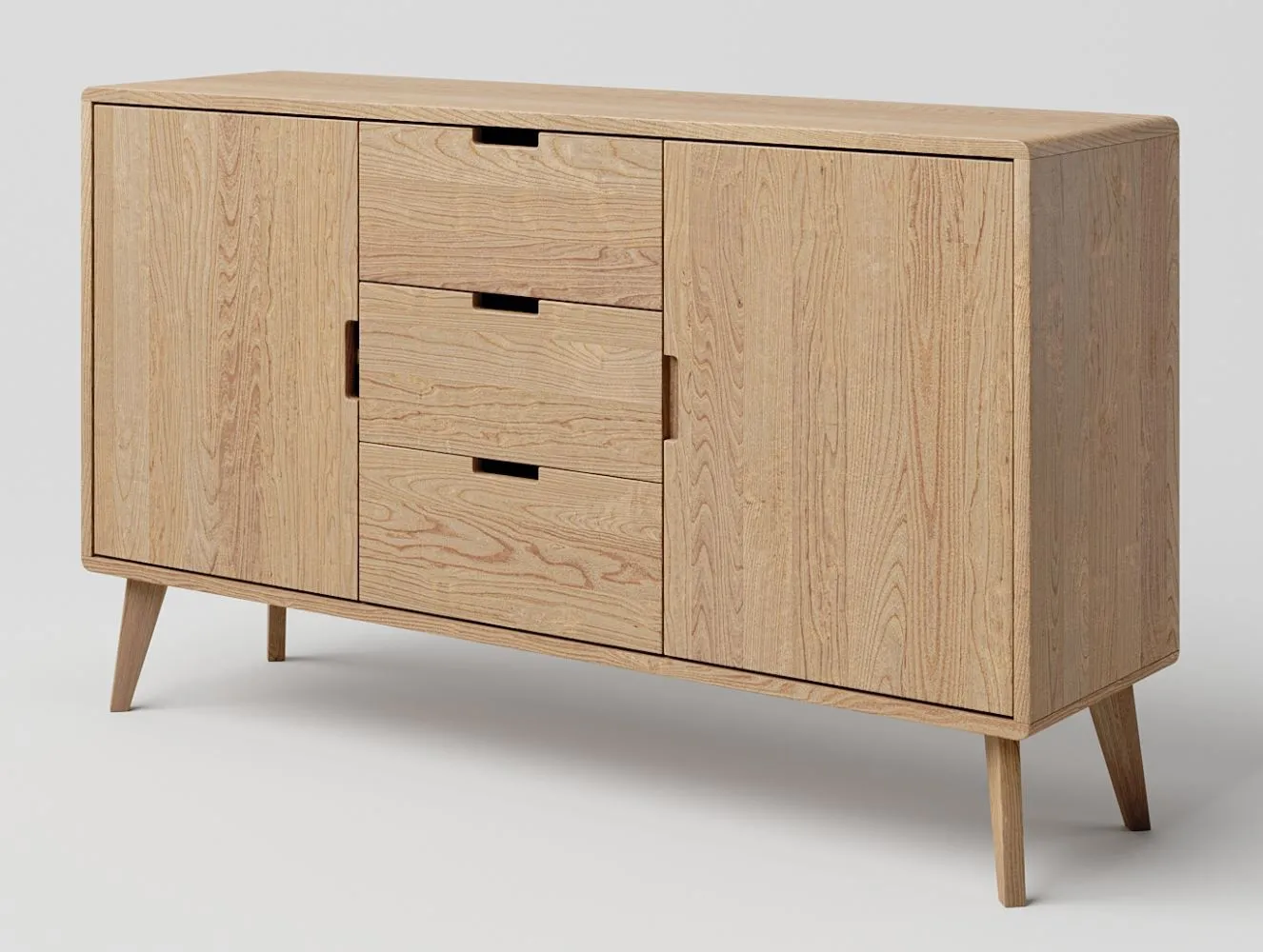 Kommode Eiche massiv natur Aurornis 45 - Abmessungen: 84 x 142 x 40 cm (H x B x T)