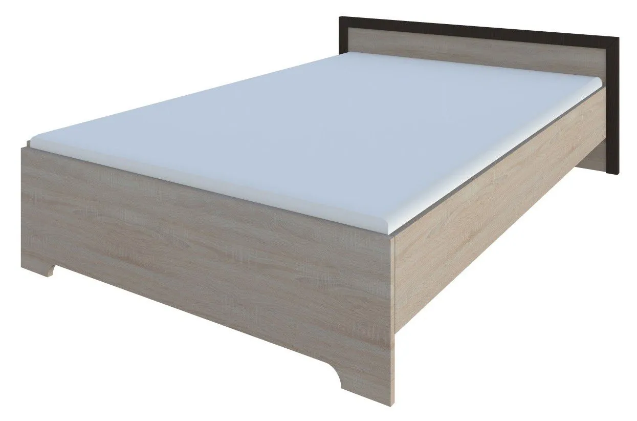 Doppelbett Aitape 12, Farbe: Sonoma Eiche dunkel / Sonoma Eiche hell - Liegefläche: 160 x 200 cm (B x L)