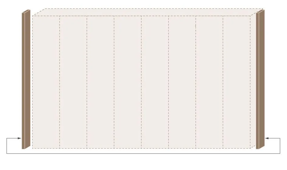 Seitlicher Rahmen für Drehtürenschrank / Kleiderschrank Gataivai und Anbaumodule, Farbe: Walnuss - Höhe: 227 cm