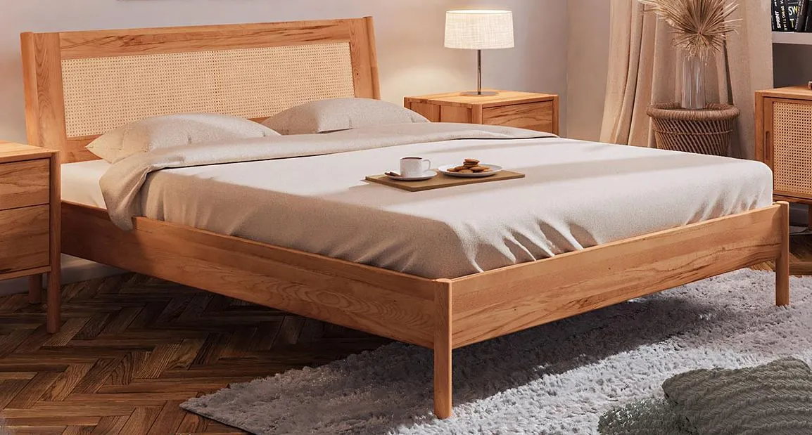 Einzelbett / Gästebett Wellsford 02 Kernbuche massiv geölt - Liegefläche: 90 x 200 cm (B x L)