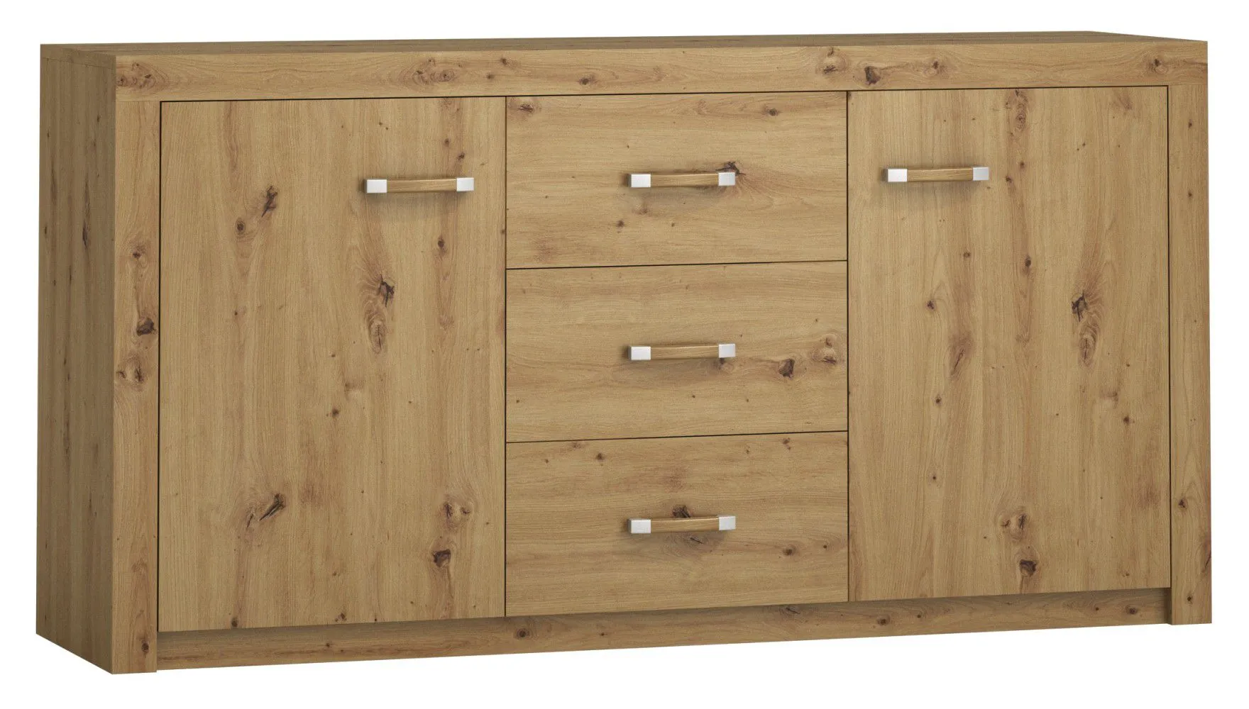 Kommode Vanimo 14, Farbe: Eiche - Abmessungen: 80 x 156 x 42 cm (H x B x T)