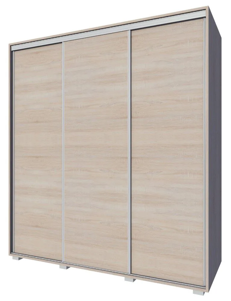 Schiebetürenschrank / Kleiderschrank Rabaul 41, Farbe: Sonoma Eiche - Abmessungen: 210 x 160 x 60 cm (H x B x T)