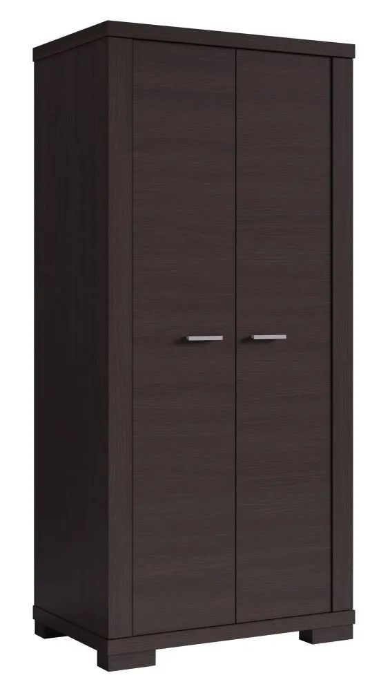Drehtürenschrank / Kleiderschrank "Temerin" 13, Farbe: Wenge - Abmessungen: 195 x 90 x 58 cm (H x B x T)