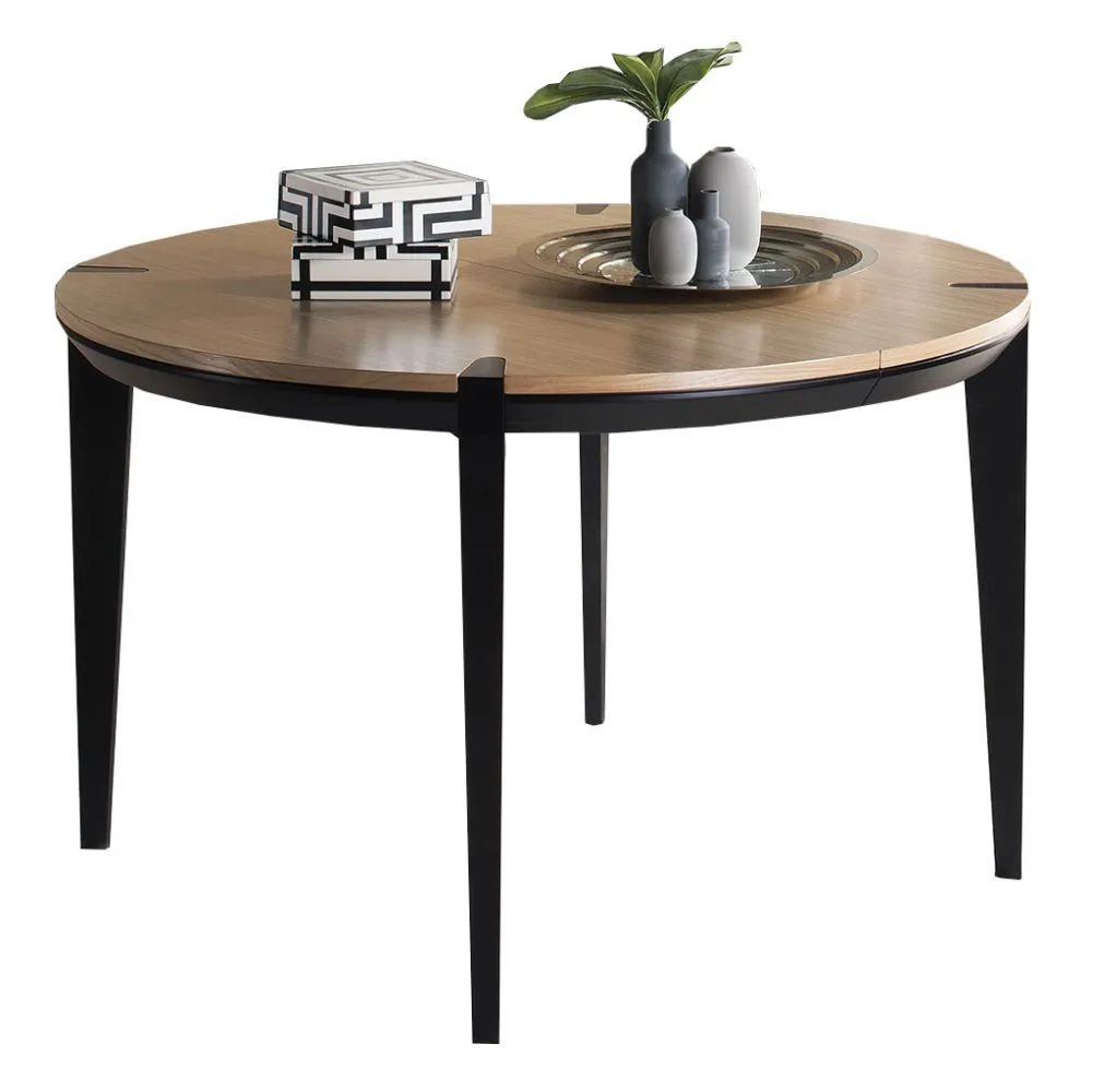 Esstisch ausziehbar Fuligula 10, Farbe: Eiche natur - Abmessungen: 120-220 x 120 cm (B x T)