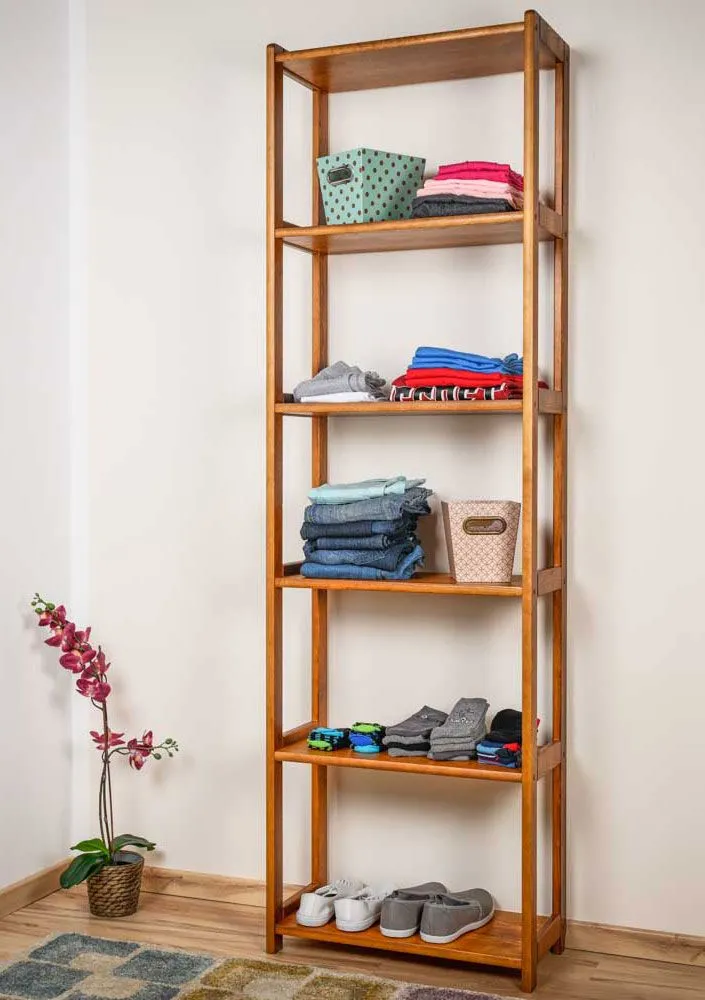 Regal Kiefer massiv Vollholz Eichefarben Junco 54C - 200 x 60 x 30 cm (H x B x T)