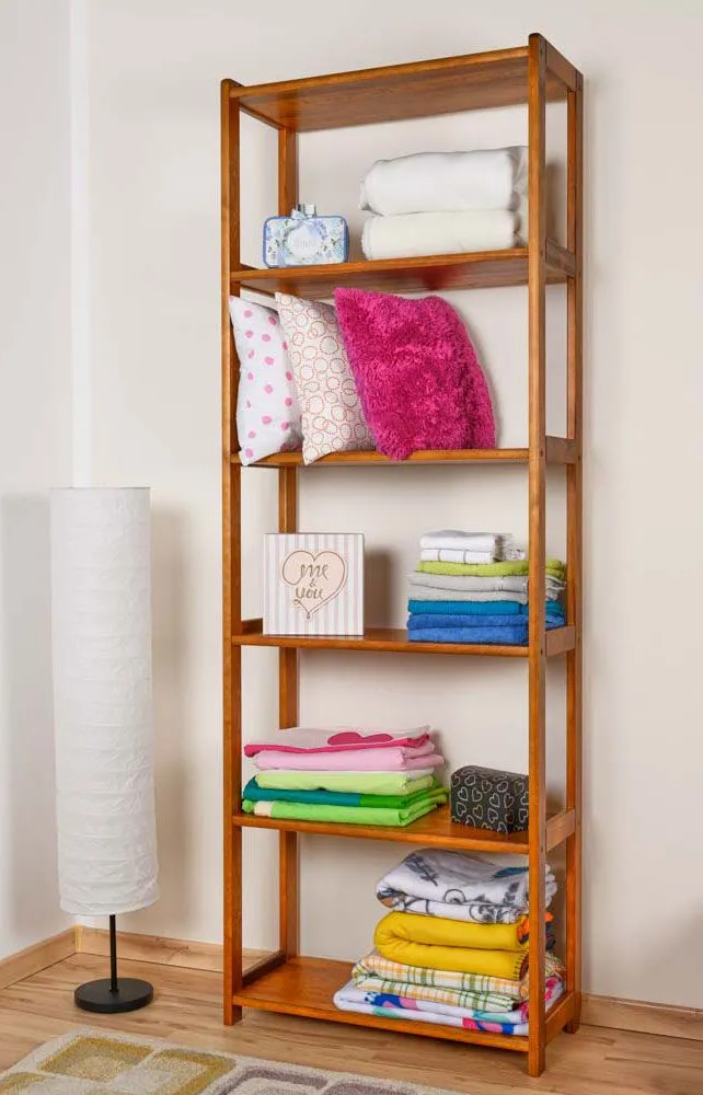 Regal Kiefer massiv Vollholz Eichefarben Junco 54B - 200 x 70 x 30 cm (H x B x T)