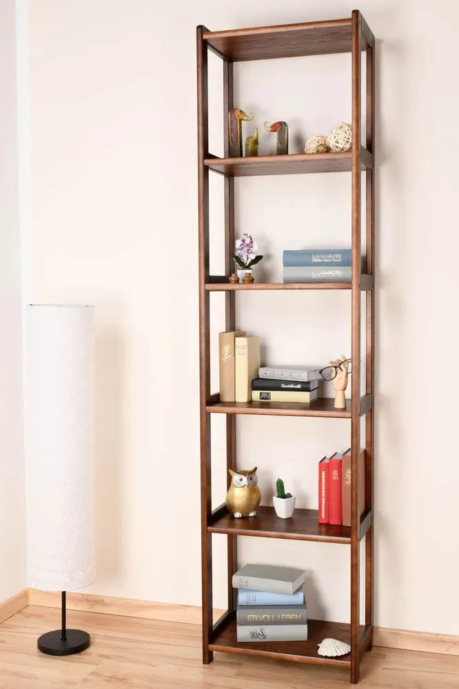 Regal Kiefer massiv Vollholz Nussfarben Junco 54D - 200 x 50 x 30 cm (H x B x T)