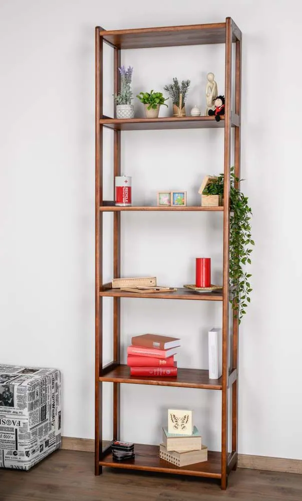 Regal Kiefer massiv Vollholz Nussfarben Junco 54C - 200 x 60 x 30 cm (H x B x T)