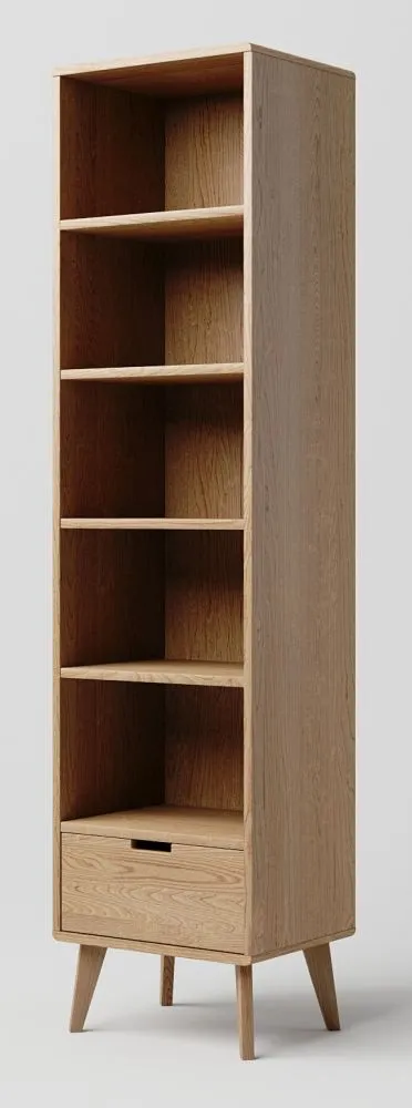 Regal Eiche massiv natur Aurornis 19 - Abmessungen: 200 x 50 x 40 cm (H x B x T)