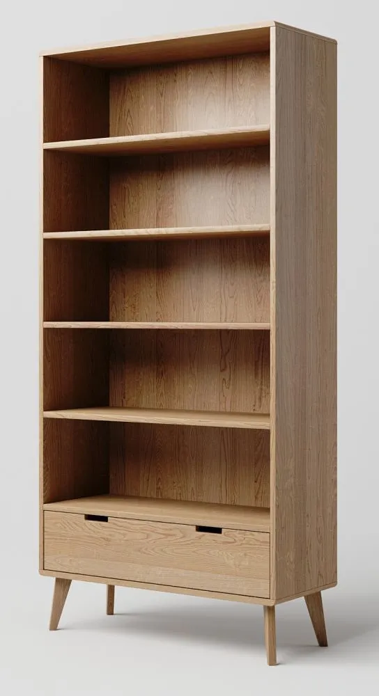 Regal Eiche massiv natur Aurornis 21 - Abmessungen: 200 x 96 x 40 cm (H x B x T)