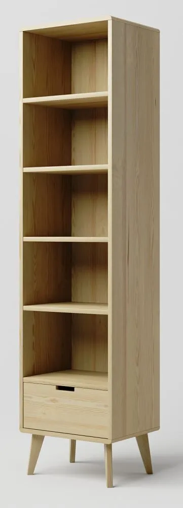 Regal Kiefer massiv natur Aurornis 19 - Abmessungen: 200 x 50 x 40 cm (H x B x T)