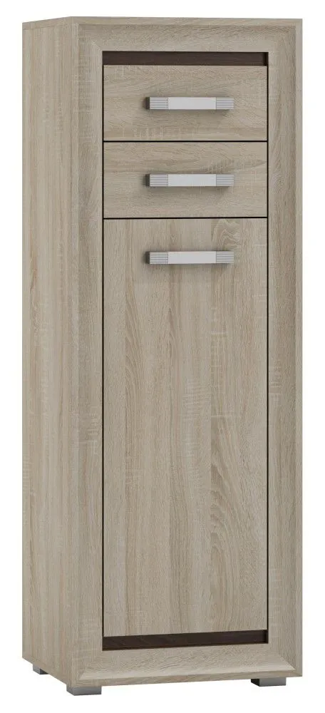 Kommode Kundiawa 12, Farbe: Sonoma Eiche hell / Sonoma Eiche dunkel - Abmessungen: 140 x 50 x 40 cm (H x B x T)