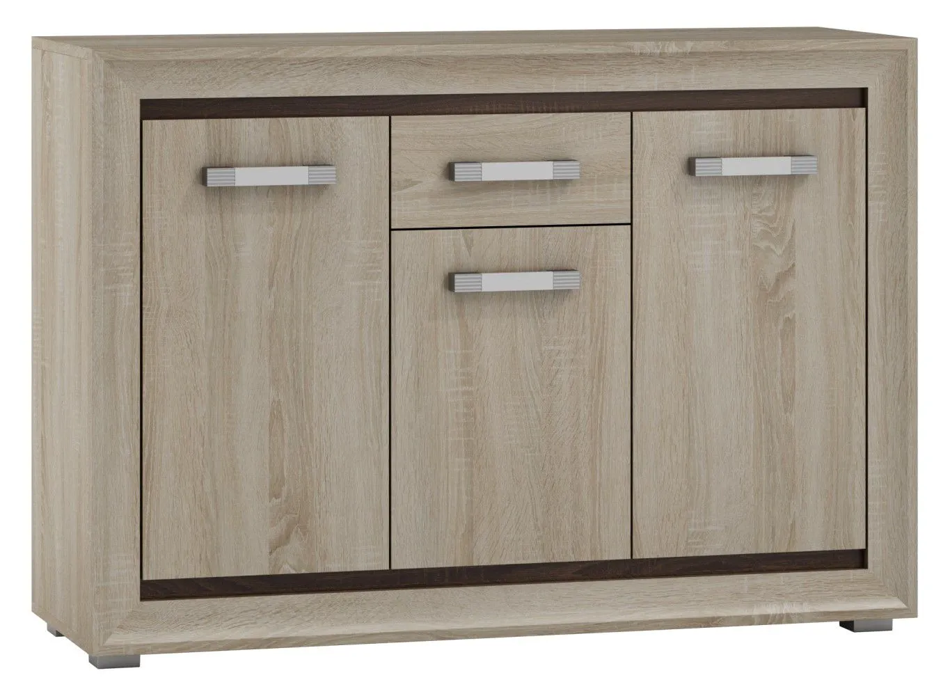 Kommode Kundiawa 06, Farbe: Sonoma Eiche hell / Sonoma Eiche dunkel - Abmessungen: 86 x 120 x 40 cm (H x B x T)