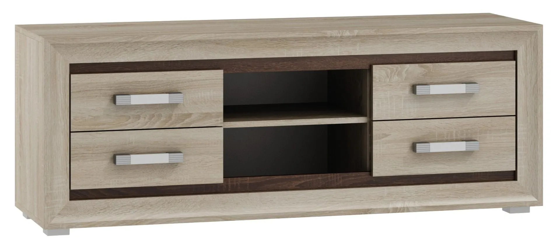 TV-Unterschrank Kundiawa 02, Farbe: Sonoma Eiche hell / Sonoma Eiche dunkel - Abmessungen: 50 x 140 x 40 cm (H x B x T)