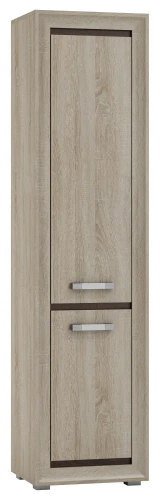 Schrank Kundiawa 34, Farbe: Sonoma Eiche hell / Sonoma Eiche dunkel - Abmessungen: 200 x 50 x 40 cm (H x B x T)
