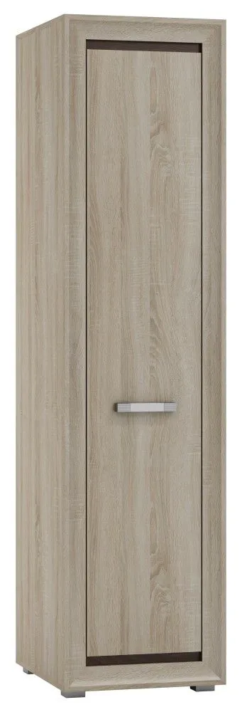 Schrank Kundiawa 37, Farbe: Sonoma Eiche hell / Sonoma Eiche dunkel - Abmessungen: 200 x 50 x 58 cm (H x B x T)
