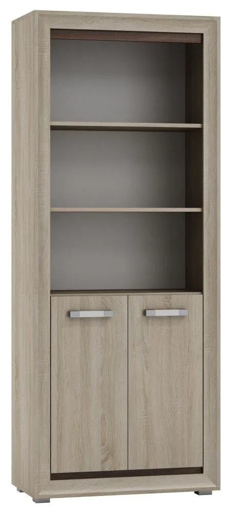 Schrank Kundiawa 31, Farbe: Sonoma Eiche hell / Sonoma Eiche dunkel - Abmessungen: 200 x 80 x 40 cm (H x B x T)