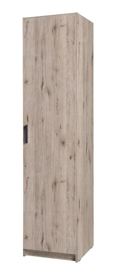 Drehtürenschrank / Kleiderschrank Tripoli 01, Farbe: Eiche- Abmessungen: 198 x 47 x 54 cm (H x B x T)