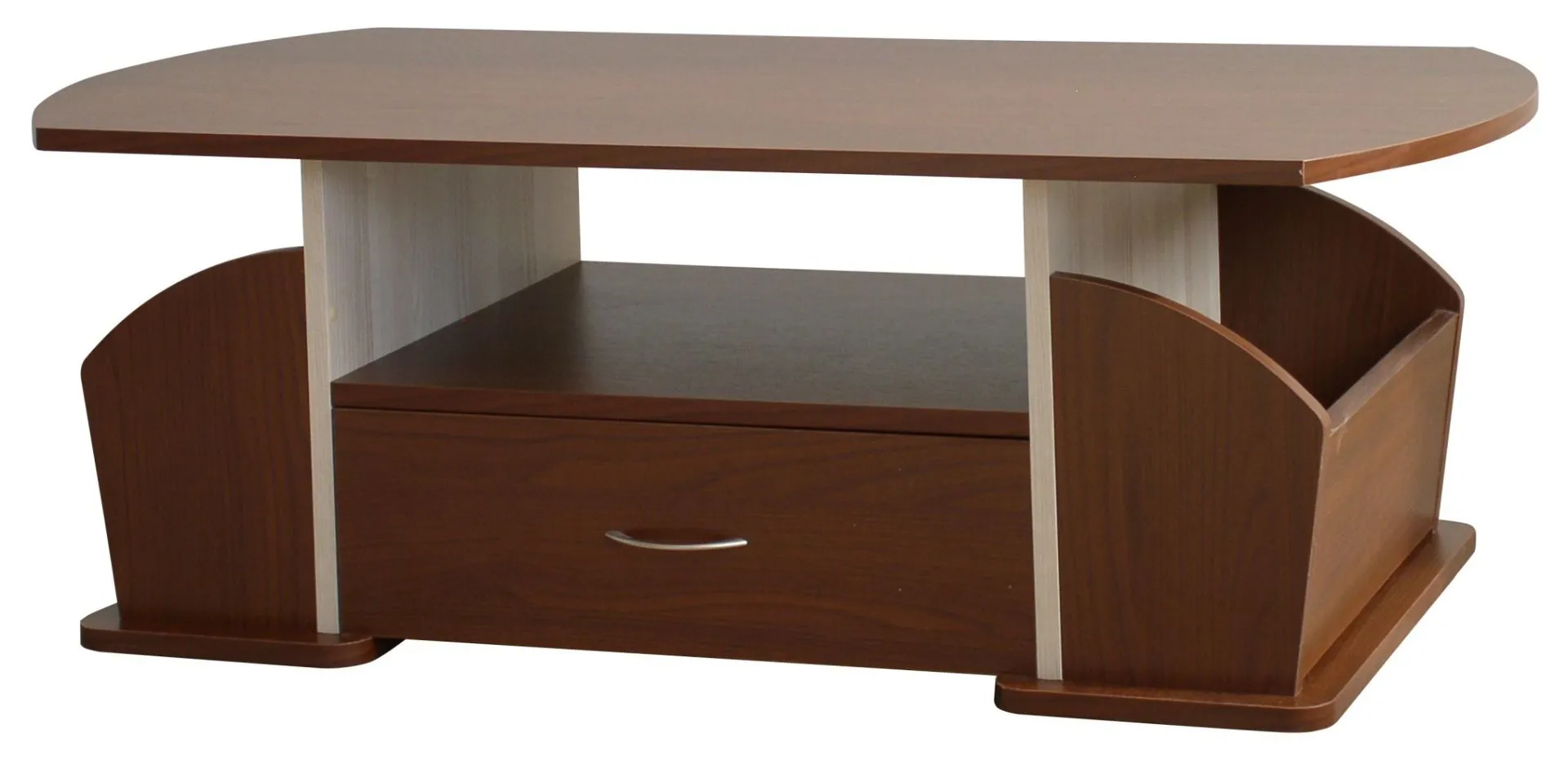 Couchtisch Cikupa 02, Farbe: Nuss / Ulme - Abmessungen: 120 x 60 x 44 cm (B x T x H)