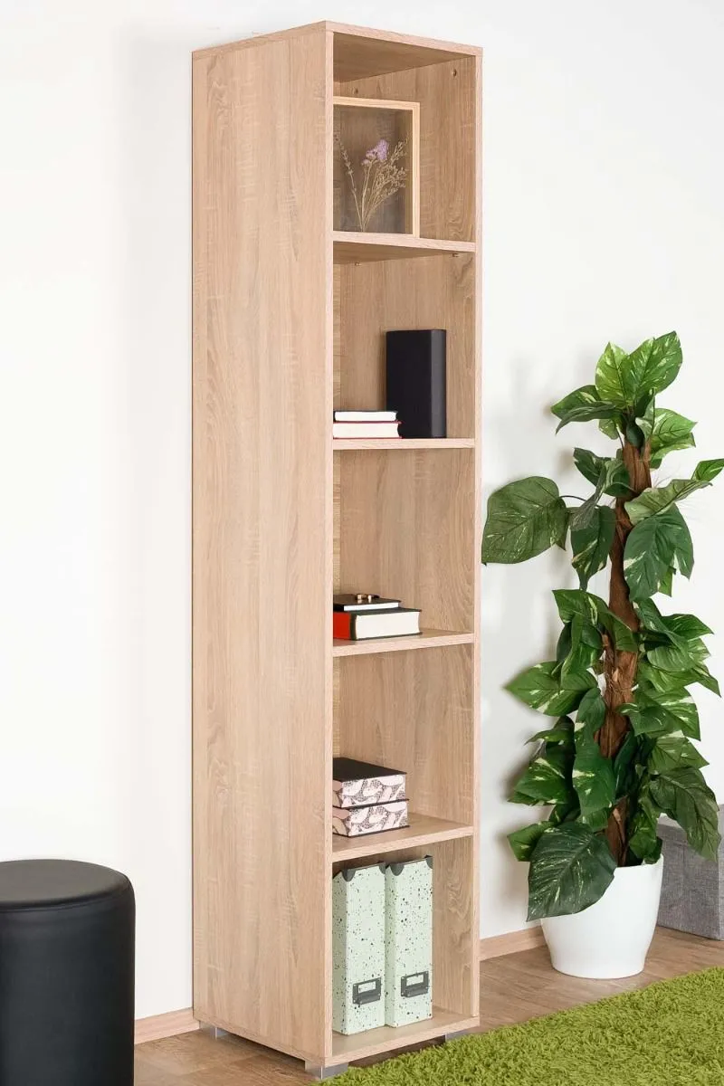 Regal Garut 19, Farbe: Sonoma Eiche - Abmessungen: 194 x 40 x 40 cm (H x B x T)