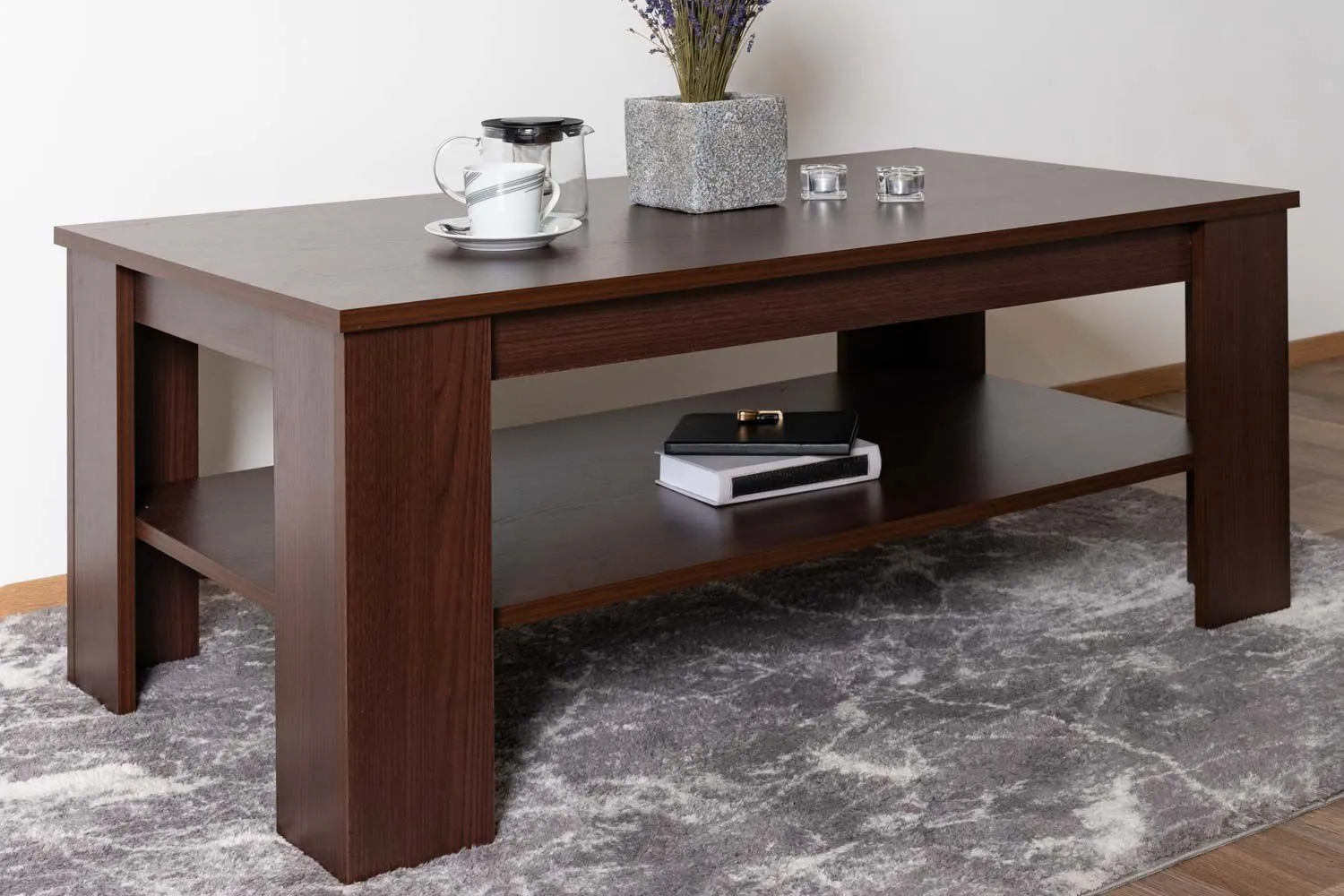 Couchtisch Tabubil 07, Farbe: Wenge - Abmessungen: 115 x 63 x 46 cm (B x T x H)