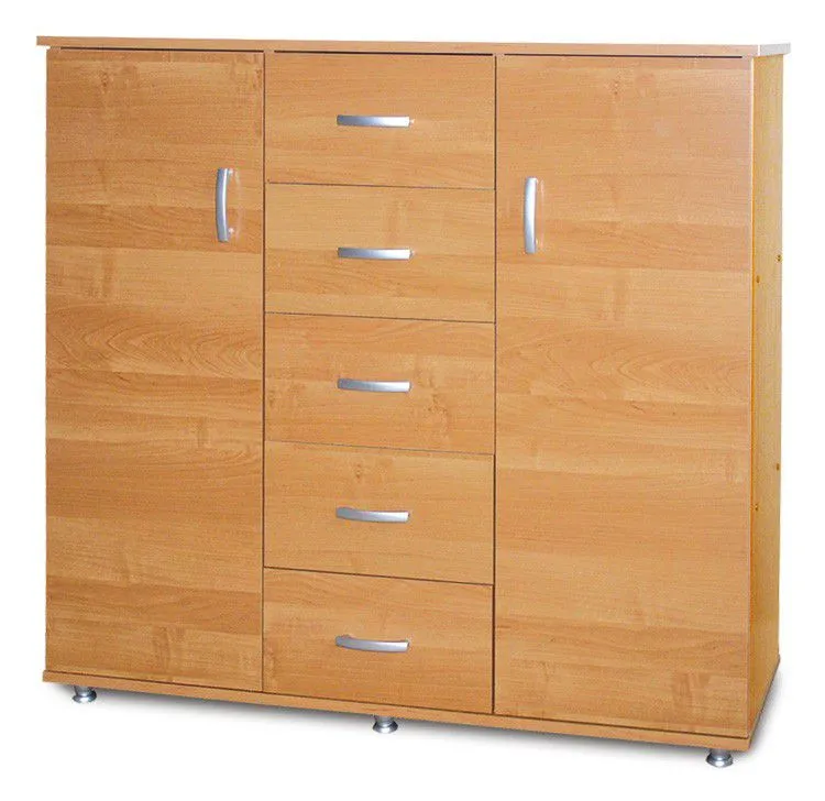 Kommode Kebumen 01, Farbe: Erle - Abmessungen: 120 x 120 x 40 cm (H x B x T)