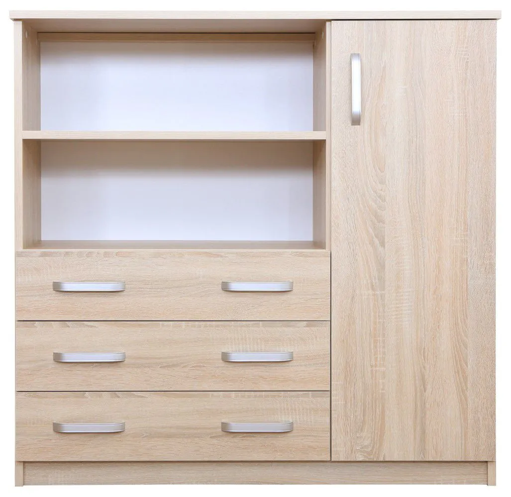 Kommode Kebumen 15, Farbe: Sonoma Eiche - Abmessungen: 108 x 110 x 40 cm (H x B x T)