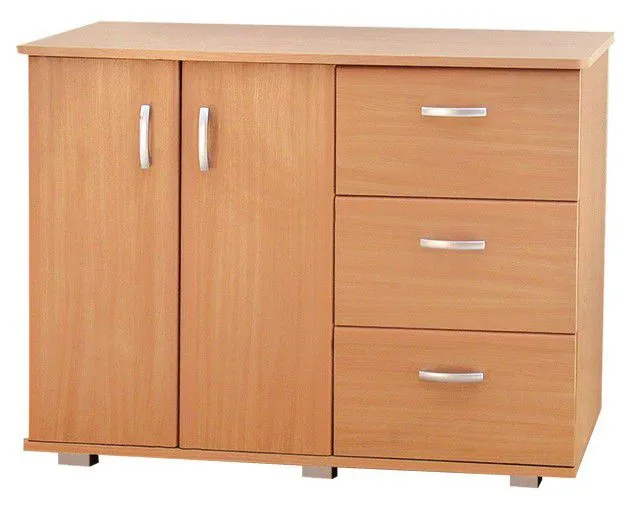 Kommode Kebumen 28, Farbe: Erle - Abmessungen: 79 x 108 x 40 cm (H x B x T)