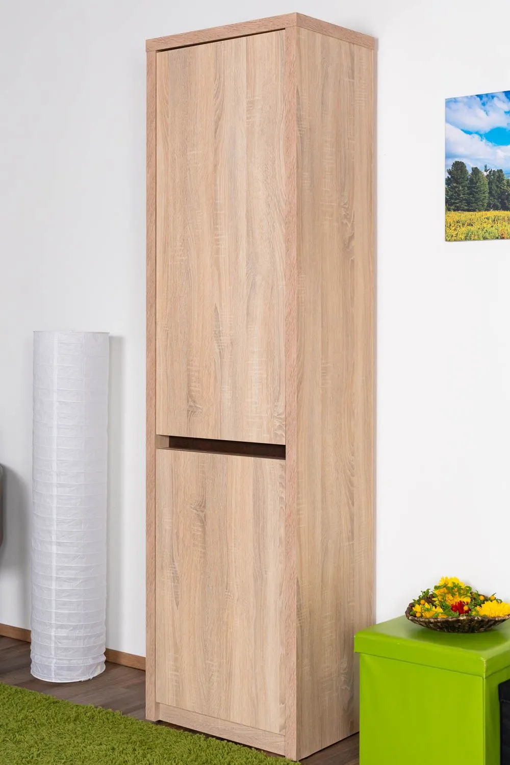 Schrank Popondetta 19, Farbe: Sonoma Eiche - Abmessungen: 200 x 55 x 38 cm (H x B x T)