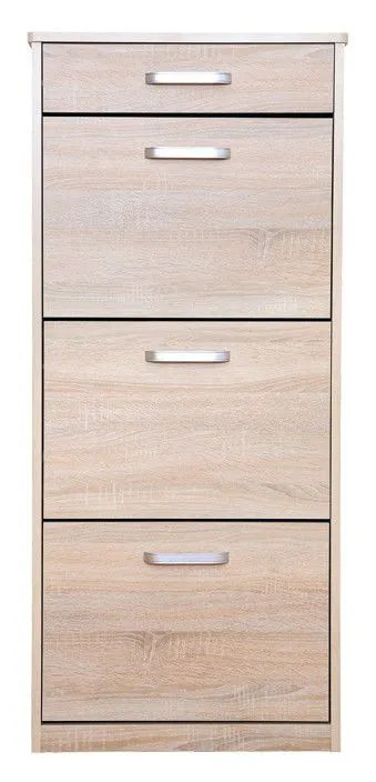 Schuhschrank Pamanukan 05, Farbe: Sonoma Eiche - Abmessungen: 136 x 60 x 30 cm (H x B x T)