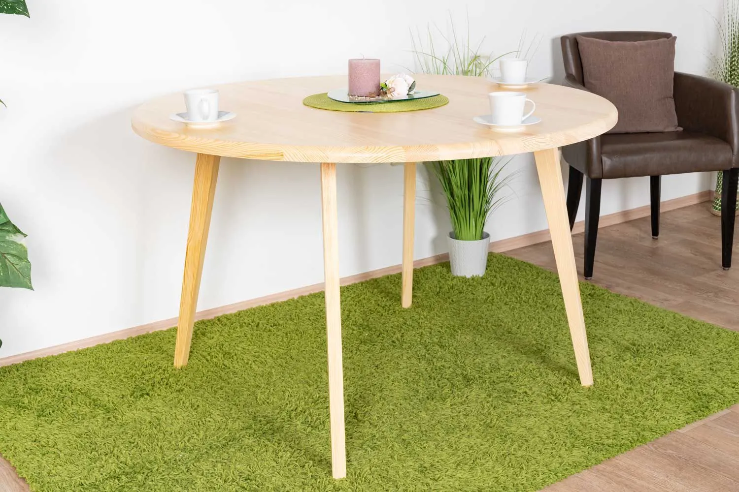 Esstisch Kiefer massiv natur Aurornis 74 (rund) - Abmessungen: 120 x 120 cm (B x T)