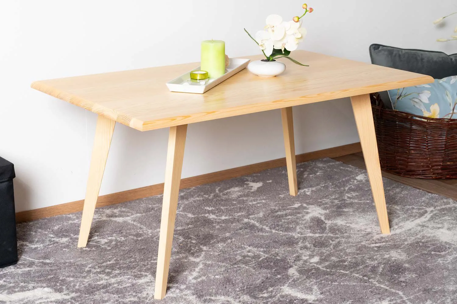 Couchtisch Kiefer massiv natur Aurornis 77 - Abmessungen: 100 x 60 x 50 cm (B x T x H)