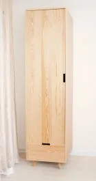 Schrank Kiefer massiv natur Aurornis 02 - Abmessungen: 200 x 50 x 60 cm (H x B x T)