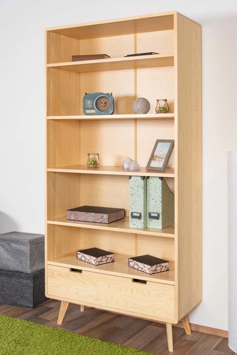 Regal Kiefer massiv natur Aurornis 21 - Abmessungen: 200 x 96 x 40 cm (H x B x T)