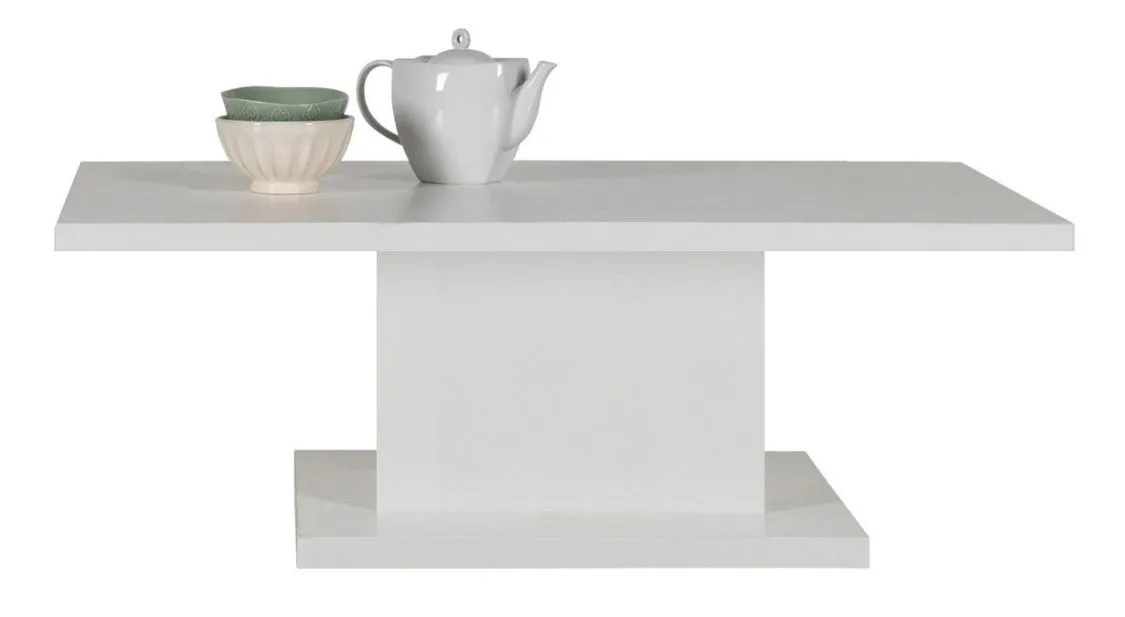 Esstisch Daures 136, Farbe: Weiß Hochglanz - Abmessungen: 160 x 80 cm (B x T)