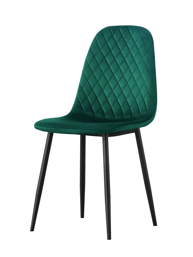 Edler Stuhl Maridi 254 in Grün, 89 x 44 x 39 cm, mit weichem, hochwertigen Stoff gepolstert, dekorative Rautennähte, sehr langlebig und stabil