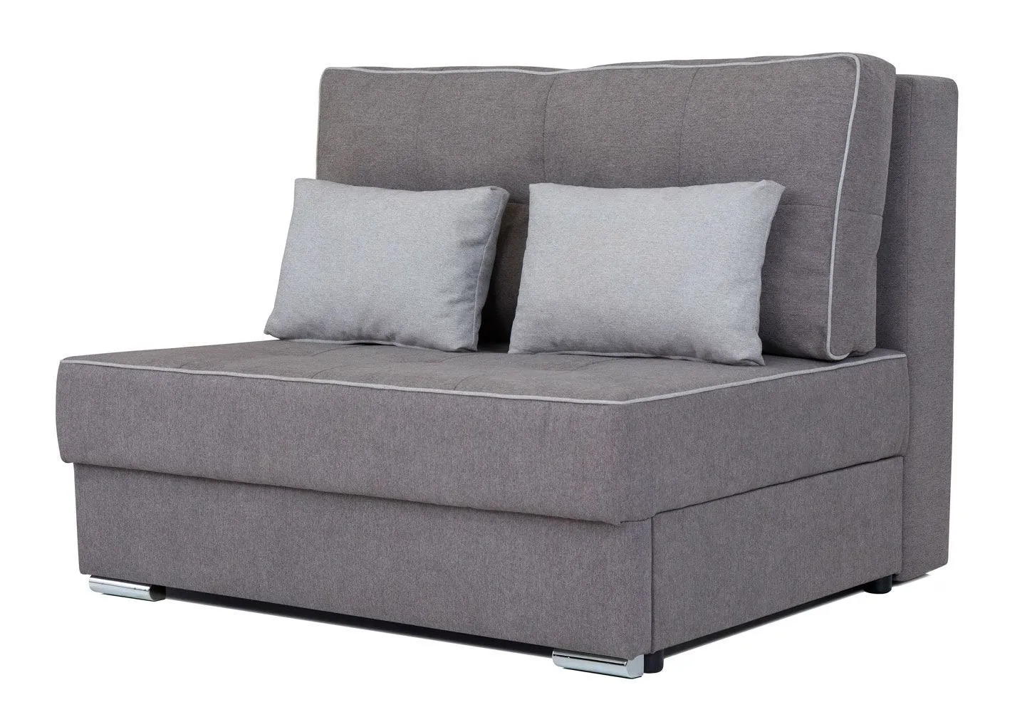 2er Sofa ausziehbar Luanda 77 in Grau, 96 x 130 x 116 cm, mit Bonellfederung, Stauraum und Bettfunktion, 2-Sitzer-Sofa, Doppelsofa