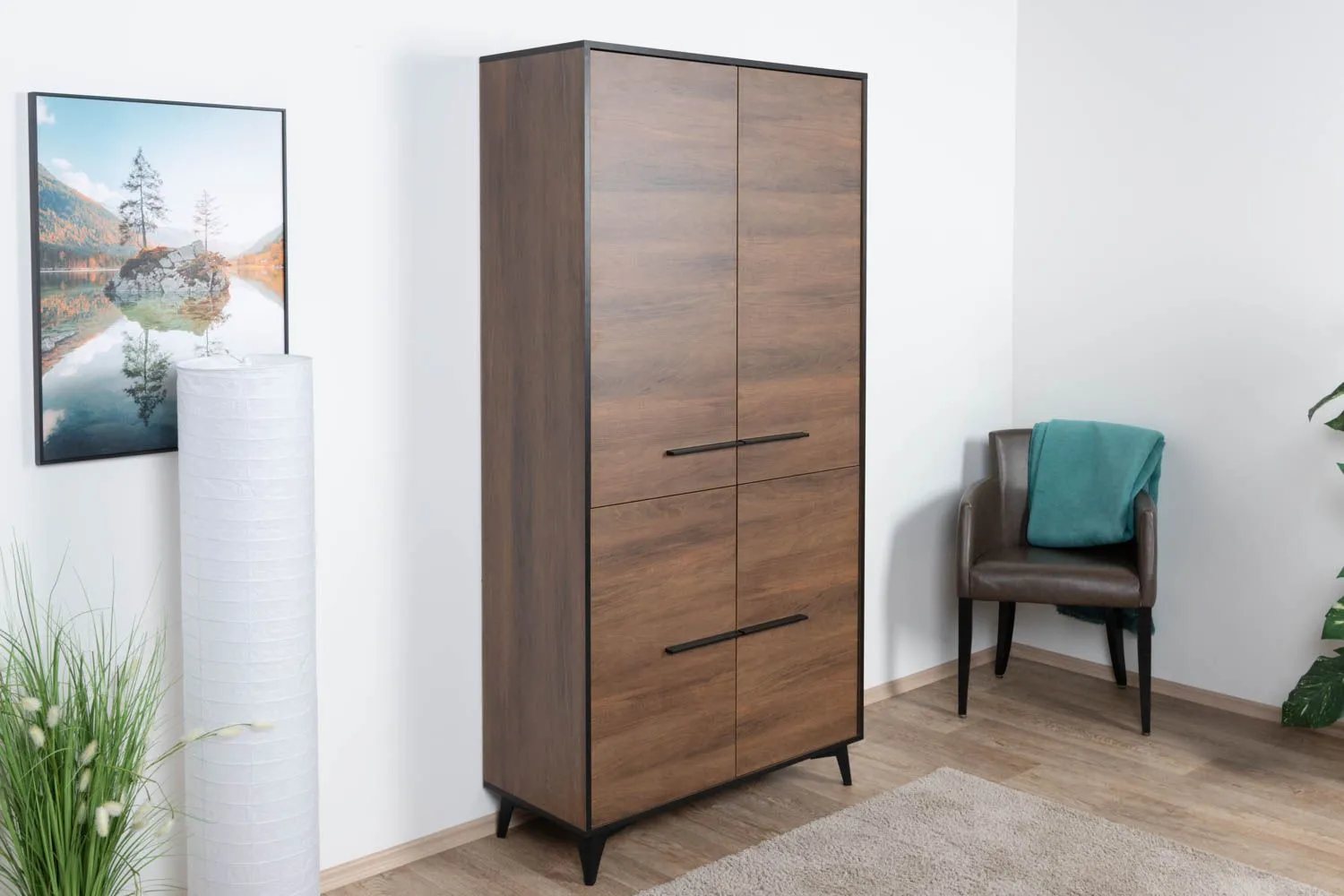 Schrank Altels 19, Farbe: Walnuss - Abmessungen: 185 x 91 x 40 cm (H x B x T)