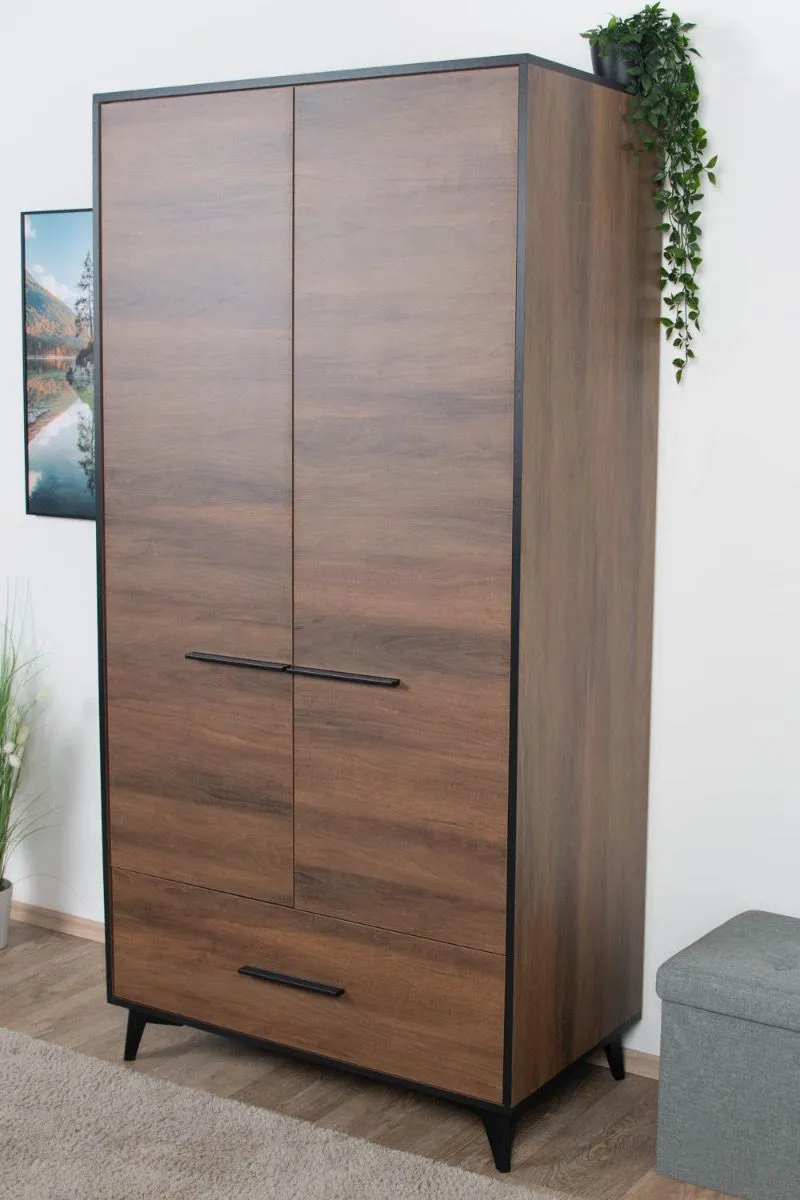 Schrank Altels 20, Farbe: Walnuss - Abmessungen: 185 x 91 x 51 cm (H x B x T)