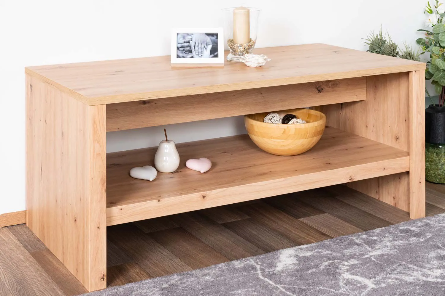 Couchtisch Faleula 07, Farbe: Eiche - 120 x 60 x 52 cm (B x T x H)