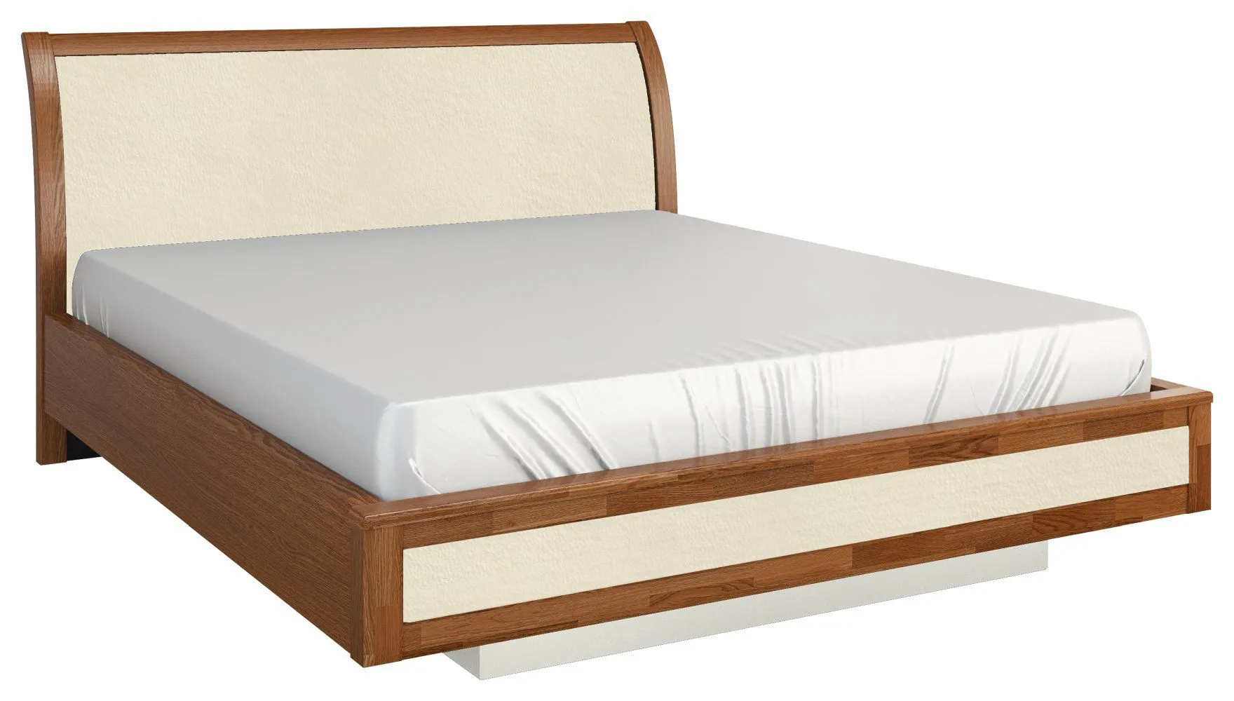 Doppelbett / Gästebett "Postira" 47, Farbe: Walnuss / Weiß, teilmassiv - Abmessungen: 160 x 200 cm (B x L)