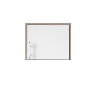 Schrankaufsatz Hannut 05, Farbe: Weiß / Eiche - Abmessungen: 40 x 50 x 56 cm (H x B x T)