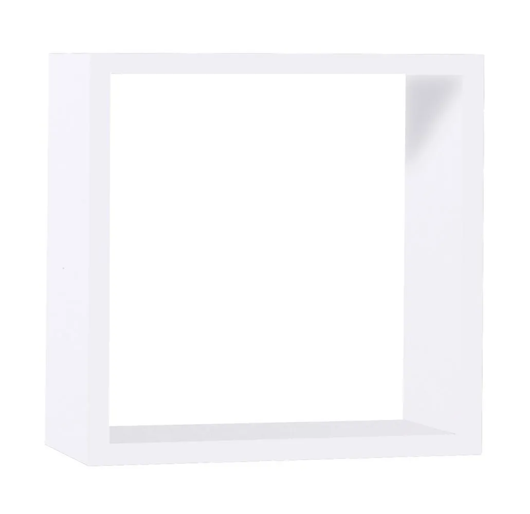 Hängeregal / Wandregal Fafe 17, Farbe: Weiß - Abmessungen: 42 x 42 x 22 cm (H x B x T)