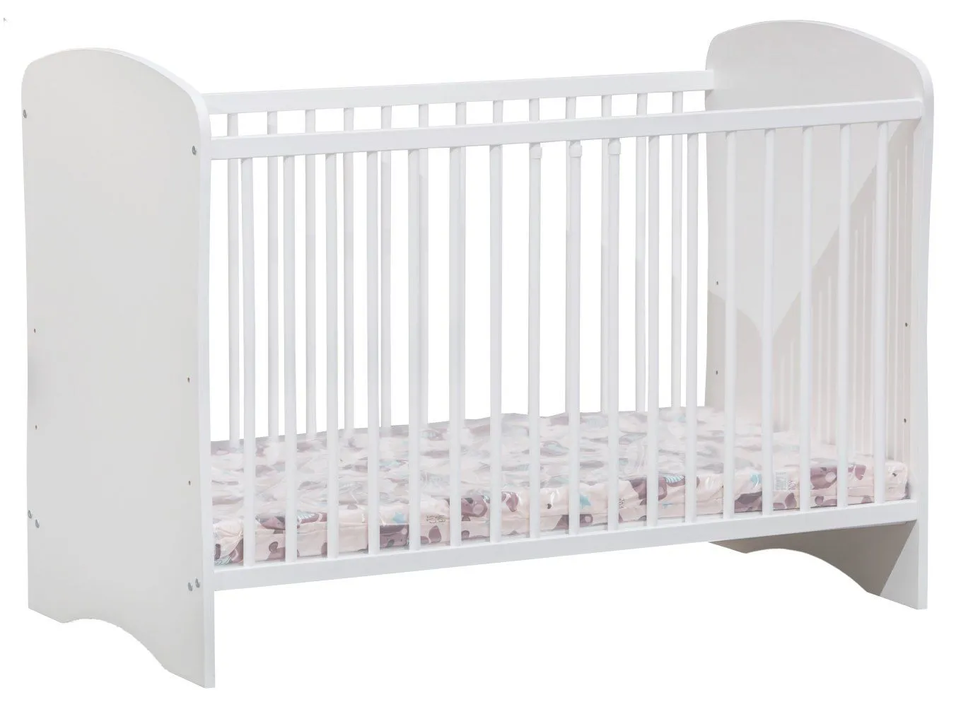 Babybett / Gitterbett Maipu 02, Farbe: Weiß - Liegefläche: 60 x 120 cm (B x L)