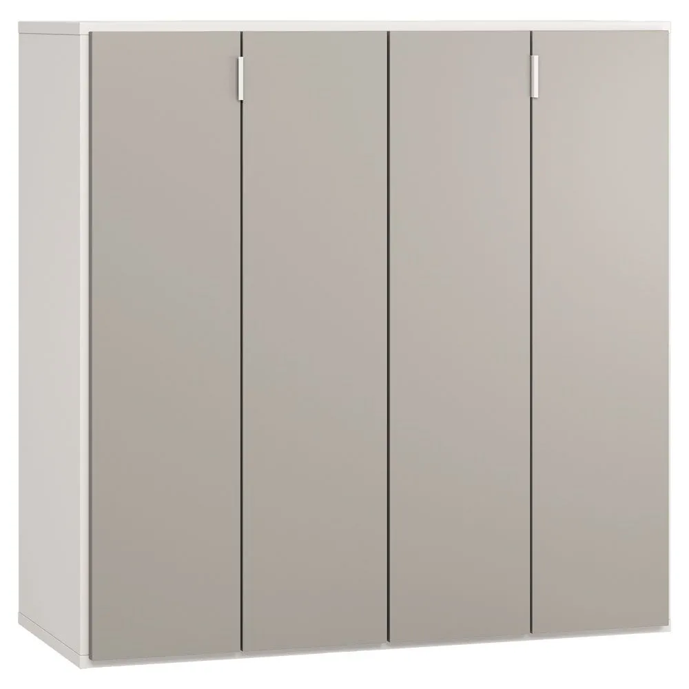 Barschrank Bellaco 28, Farbe: Weiß / Grau - Abmessungen: 114 x 112 x 47 cm (H x B x T)