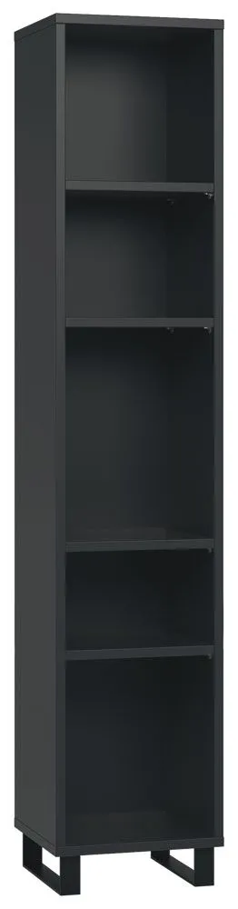 Regal Chiflero 22, Farbe: Schwarz - Abmessungen: 195 x 39 x 38 cm (H x B x T)