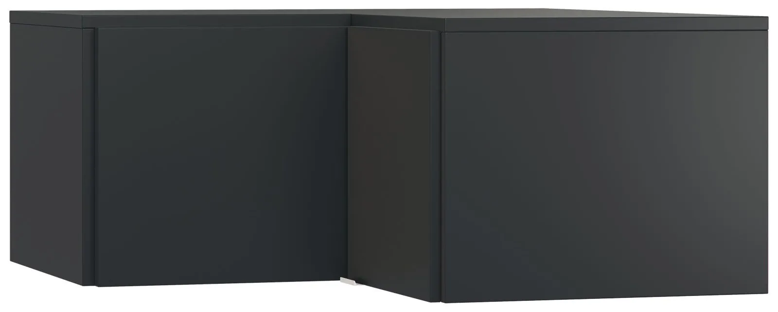 Aufsatz für Eckkleiderschrank Chiflero, Farbe: Schwarz - Abmessungen: 45 x 102 x 104 cm (H x B x T)