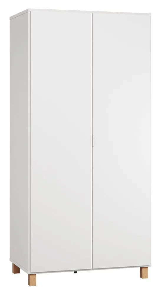 Drehtürenschrank / Kleiderschrank Invernada 13, Farbe: Weiß - Abmessungen: 195 x 93 x 57 cm (H x B x T)